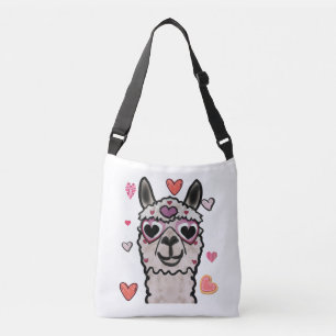 Cooler Llama mit Herzbrille Tragetaschen Mit Langen Trägern