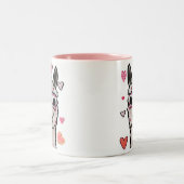 Cooler Llama mit Herzbrille Zweifarbige Tasse (Mittel)