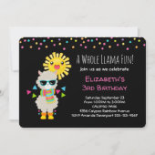 Cooler Llama und lächelnd Kawaii Sun Geburtstag Einladung (Vorderseite)