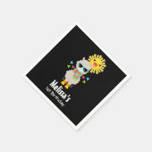 Cooler Llama und lächelnd Kawaii Sun Geburtstag Serviette (Ecke)