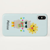 Cooler Llama und lächelnde Kawaii Sun Case-Mate iPhone Hülle (Rückseite (Horizontal))