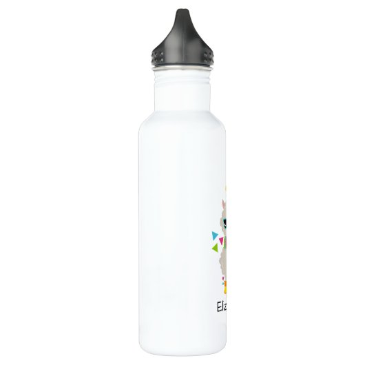 Cooler Llama und lächelnde Kawaii Sun Edelstahlflasche (Links)