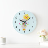 Cooler Llama und lächelnde Kawaii Sun Große Wanduhr (Zuhause)