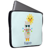 Cooler Llama und lächelnde Kawaii Sun Laptopschutzhülle (Vorne Rechts)