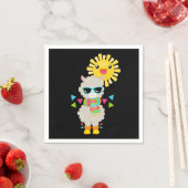 Cooler Llama und lächelnde Kawaii Sun Serviette (Beispiel)