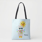 Cooler Llama und lächelnde Kawaii Sun Tasche (Vorderseite)