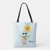 Cooler Llama und lächelnde Kawaii Sun Tasche (Rückseite)