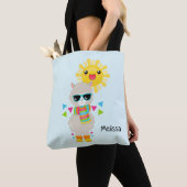 Cooler Llama und lächelnde Kawaii Sun Tasche (Von Nahem)