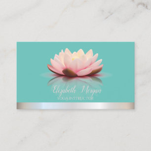 Cooler Lotus Silver Stripe Aquamarin Yoga Instruct Visitenkarte