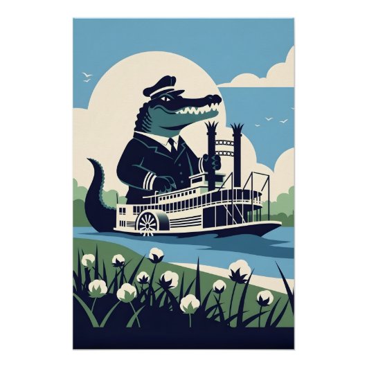 Cooler Louisiana-Raddampfer Poster (Vorderseite)
