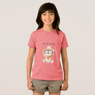 Cooler Löwe in Sonnenbrille Hut am Strand Tri-Blend Shirt