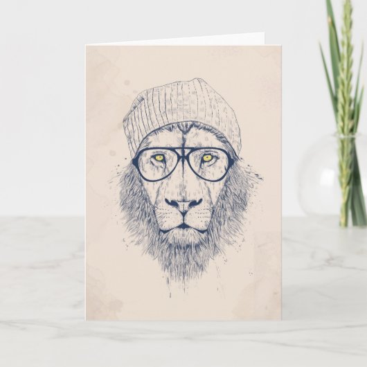 Cooler Löwe Karte (Vorderseite)