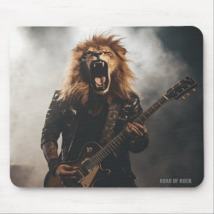 Cooler Löwengitarrist Rockmusik-Mauspad Mousepad