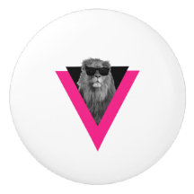 Cooler Löwenknopf Keramik