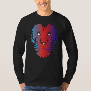 Cooler Löwenkopf Graphic Bright Colorful T-Shirt