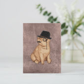 Cooler lustiger Ferkelforscher Cartoon Postkarte (Stehend Vorderseite)