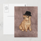 Cooler lustiger Ferkelforscher Cartoon Postkarte (Vorne/Hinten)