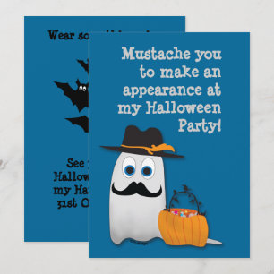 Cooler lustiger Halloween-Schnurrbart, du Geister- Einladung