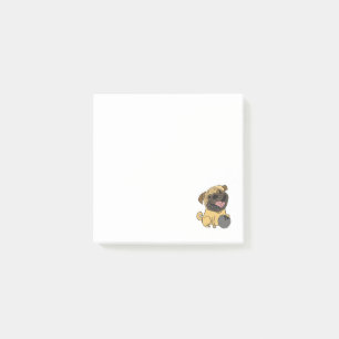 Cooler lustiger Mops-HundeBowlings-Cartoon Post-it Klebezettel