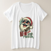 Cooler, lustiger Weihnachtsmann mit Sonnenbrille - Große Größe T-Shirt (Design vorne)