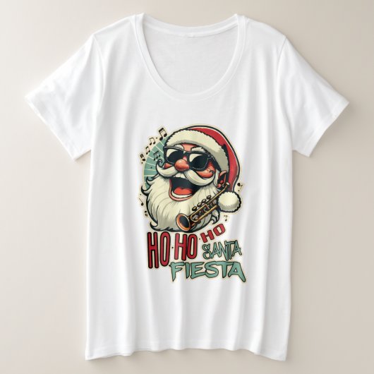 Cooler, lustiger Weihnachtsmann mit Sonnenbrille - Große Größe T-Shirt (Design vorne)
