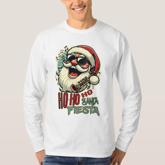 Cooler, lustiger Weihnachtsmann mit Sonnenbrille - T-Shirt (Vorderseite)