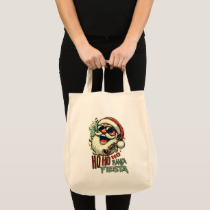 Cooler, lustiger Weihnachtsmann mit Sonnenbrille - Tragetasche