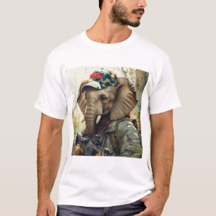 Cooler MAGA-Elefant mit Gun & Camouflage AMERICA T-Shirt