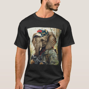 Cooler MAGA-Elefant mit Gun & Camouflage AMERICA T-Shirt