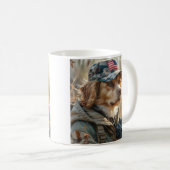 Cooler MAGA Hund mit Gun und Camouflage Niedlicher Kaffeetasse (VorderseiteRechts)