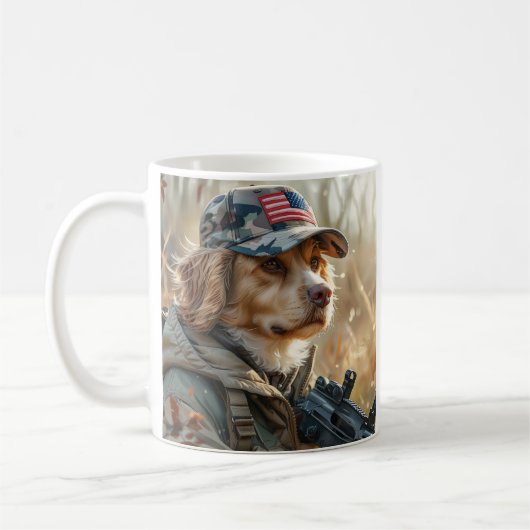 Cooler MAGA Hund mit Gun und Camouflage Niedlicher Kaffeetasse (Links)
