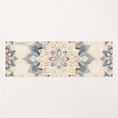 Cooler Mandala-Blush-Pink-Boho-Schriftname  Yogamatte (Vorderseite (Horizontal))