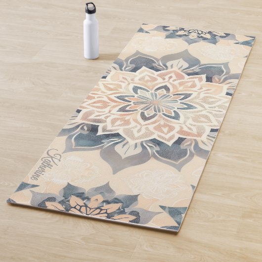 Cooler Mandala-Blush-Pink-Boho-Schriftname  Yogamatte (Beispiel)