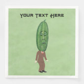 Cooler Mann im Anzug Big Green Pickle Head mit Ges Serviette (Vorderseite)