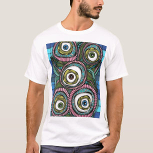 Cooler männlicher T - Shirt mit abstraktem Druck