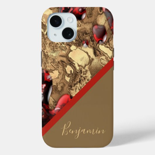 cooler Marmor aus beige-goldfarbenem Marmor Case-Mate iPhone Hülle (Rückseite)