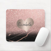 Cooler Marmor, Glitzer, Herz-Personalisiert Mousepad (Mit Mouse)