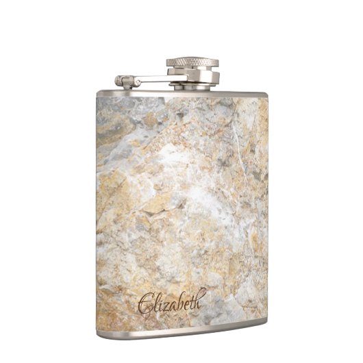 Cooler Marmor Granit Stone Textur Flachmann (Rechts)