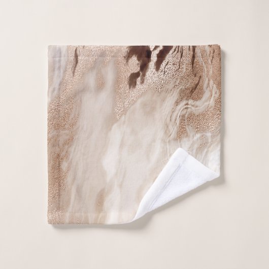 Cooler Marmor Granit Textur Braungold Badhandtuch Set (Waschlappen)