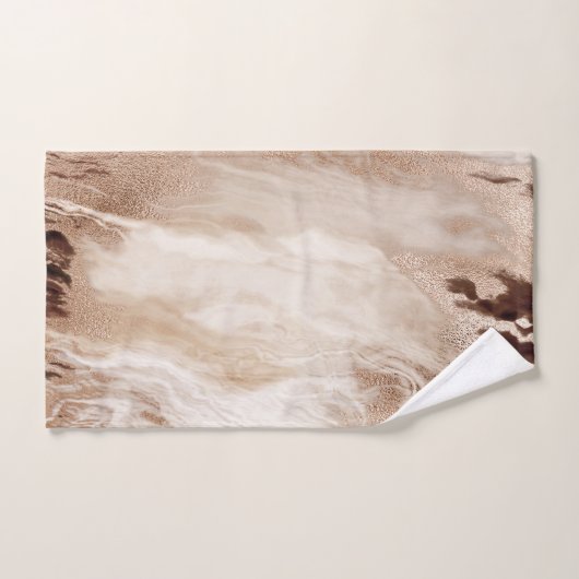 Cooler Marmor Granit Textur Braungold Badhandtuch Set (Handtuch)