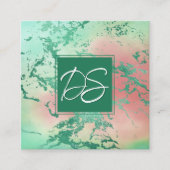 Cooler Marmor | Pastellfarbenes Lila Blaurosa Mono Quadratische Visitenkarte (Vorderseite)