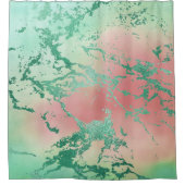 Cooler Marmor | Schöne Pastel Coral und Green Ombr Duschvorhang (Vorderseite)