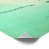 Cooler Marmor | Schöne Pastel Coral und Green Ombr Poster (Ecke)