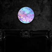 Cooler Marmor | Schöne Pastel Coral und Green Ombr Runde Wanduhr