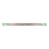 Cooler Marmor | Schöne Pastel Coral und Green Ombr Satinband (Vorderseite)