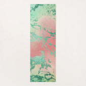 Cooler Marmor | Schöne Pastel Coral und Green Ombr Yogamatte (Rückseite)