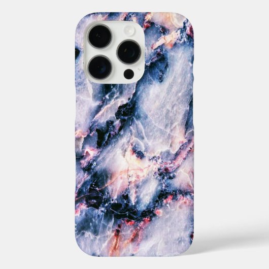 Cooler Marmor Textur blau pink weiß Case-Mate iPhone Hülle (Rückseite)