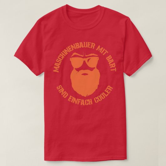 Cooler Maschinenbauingenieur mit Vollbart T-Shirt (Design vorne)