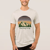 Cooler, maßgeschneiderter Reiseroutenwald Sunset Tri-Blend Shirt (Vorderseite)