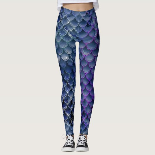 cooler Meerjungfisch-Glitzer Leggings (Vorderseite)